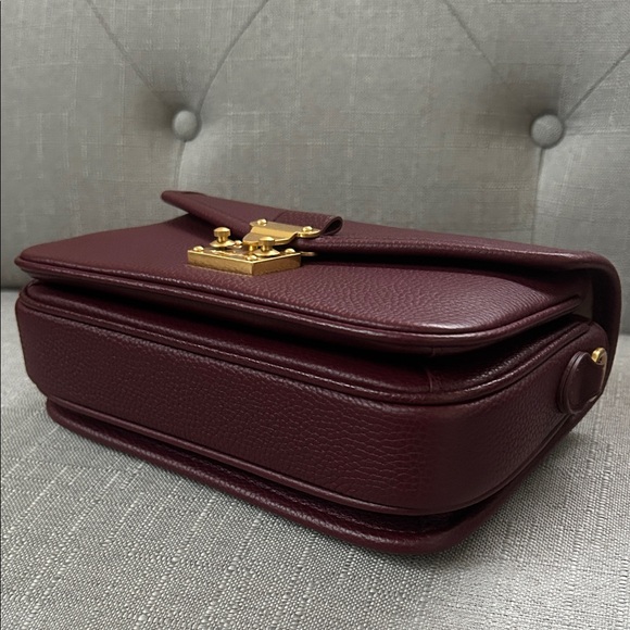 DRESS UP YOUR PURSE PETIT PARIS 15 - TOGO LEATHER SATCHEL BAG - BURGUNDY $289.00 - Picture 4 of 10